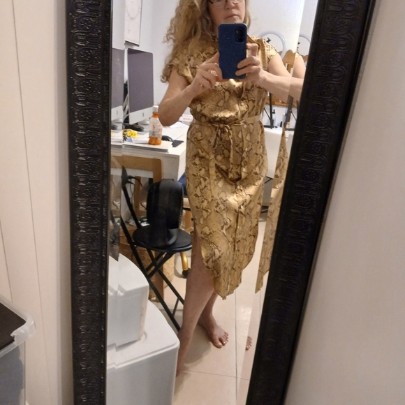 Beautiful Silk Snake Print Button Down Never wore Brand New! - Picture 7 of 12